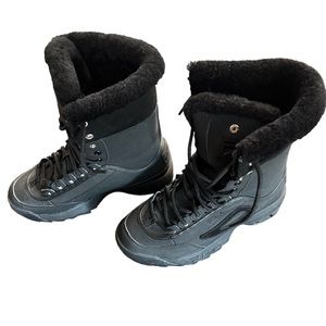 Fila Shearling Winter Boots 5HM00521-001 Disruptor in black Women size 8